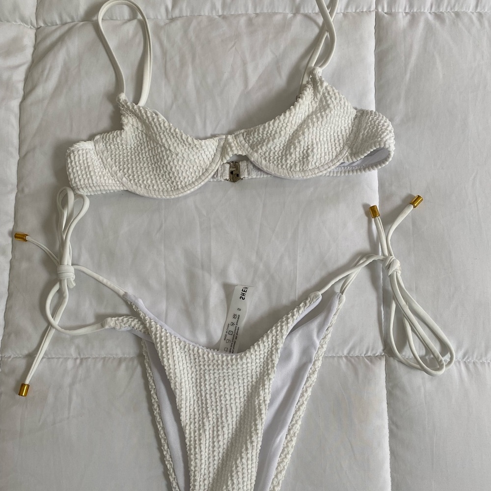 white shein bikini